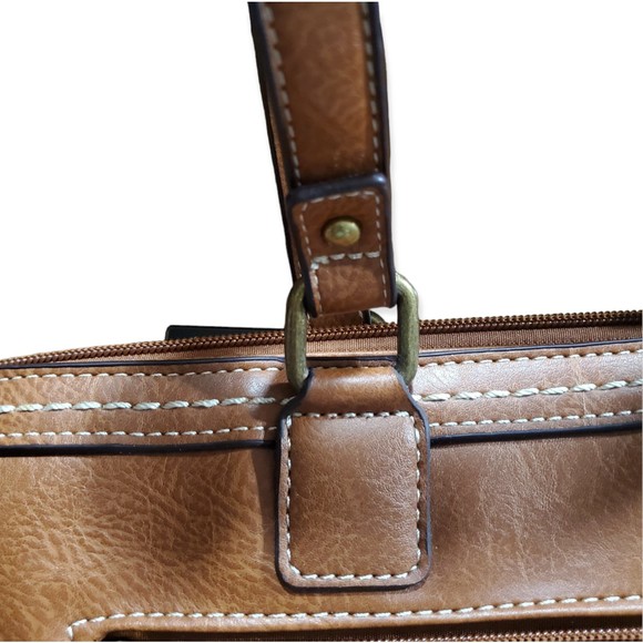 B.O.C. Born Concepts Medium Shoulder Bag Brown Faux Leather Pebbled Front - Picture 10 of 10